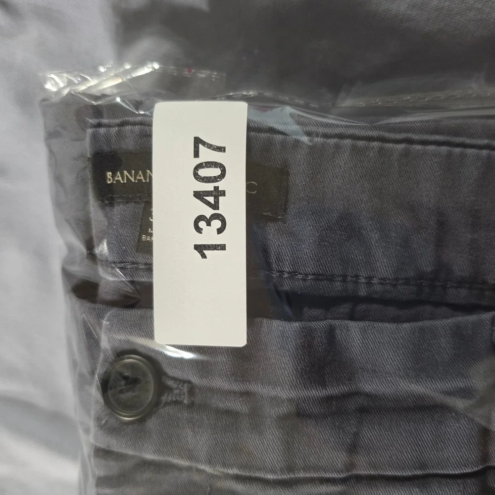 Banana Republic Fulton Skinny Chino Pants Mens 38x34 Charcoal Gray Stretch
